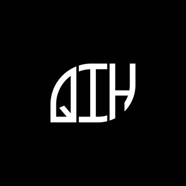 Siyah arkaplan üzerine QIH harf logosu tasarımı. QIH yaratıcı harflerin baş harfleri logo kavramı. QIH vektör dizaynı.
