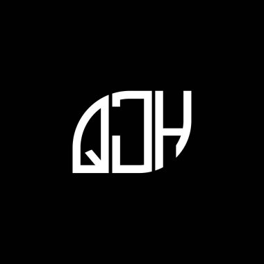 QJH harf logosu siyah arkaplan üzerine tasarlandı. QJH yaratıcı harflerin baş harfleri logo kavramı. QJH vektör harf tasarımı..