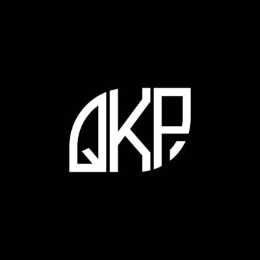 QKP harf logosu siyah arkaplan üzerinde tasarlandı. QKP yaratıcı harf logo kavramı. QKP vektör harf tasarımı.