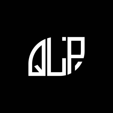 QLP harf logosu siyah arkaplan üzerinde tasarlandı. QLP yaratıcı harf logo kavramı. QLP vektör harf tasarımı.