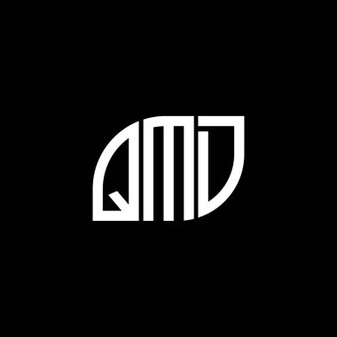 Siyah arkaplan üzerine QMD harf logosu tasarımı. QMD yaratıcı harf logo kavramı. QMD vektör harf tasarımı..