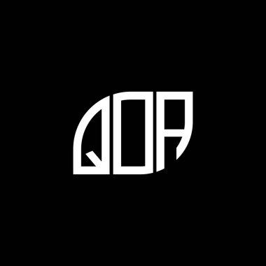 QOA harf logosu siyah arkaplan üzerine tasarlandı. QOA yaratıcı harflerin baş harfleri logo kavramı. QOA vektör harf tasarımı..