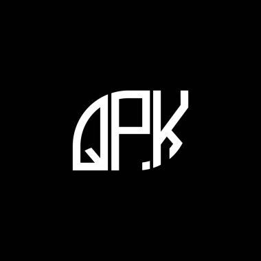 QPK harf logosu siyah arkaplan üzerinde tasarlandı. QPK yaratıcı harflerin baş harfleri logo kavramı. QPK vektör harf tasarımı.