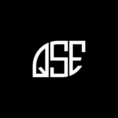 QSE harf logo tasarımı siyah arkaplan üzerinde. QSE yaratıcı harflerin baş harfleri logo kavramı. QSE vektör harf tasarımı.