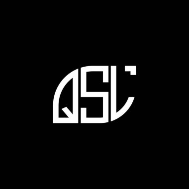 Siyah arkaplan üzerine QSL harf logosu tasarımı. QSL yaratıcı harf logo kavramı. QSL vektör harf tasarımı..
