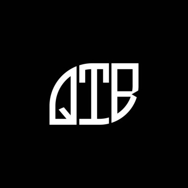 QTB harf logo tasarımı siyah arkaplan üzerinde. QTB yaratıcı harf logo kavramı. QTB vektör harf tasarımı..