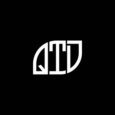 Siyah arkaplan üzerine QTD harf logosu tasarımı. QTD yaratıcı harf logo kavramı. QTD vektör harf tasarımı..