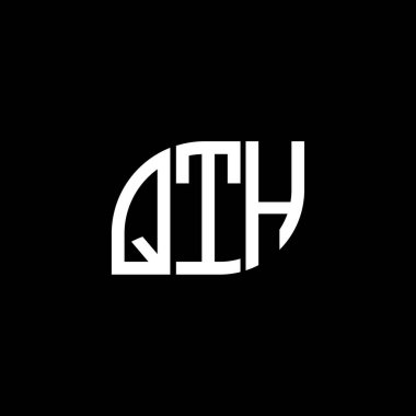 Siyah arkaplan üzerine QTH harfi logo tasarımı. QTH yaratıcı harfler harfi logo kavramı. QTH vektör harf tasarımı..