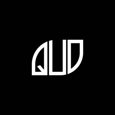 Siyah arkaplan üzerine QUO harf logosu tasarımı. QUO yaratıcı harflerin baş harfleri logo kavramı. QUO vektör tasarımı..