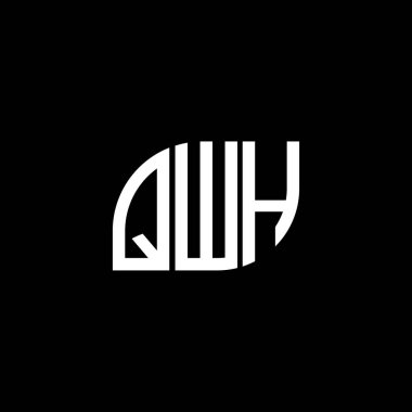 QWH harf logosu siyah arkaplan üzerinde tasarlandı. QWH yaratıcı harflerin baş harfleri logo kavramı. QWH vektör dizaynı.
