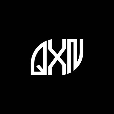 QXN harf logosu siyah arkaplan üzerine tasarlandı. QXN yaratıcı harflerin baş harfleri logo kavramı. QXN vektör harf tasarımı.