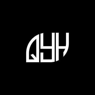 QYH harf logosu siyah arkaplan üzerinde tasarlandı. QYH yaratıcı harflerin baş harfleri logo kavramı. QYH vektör dizaynı.