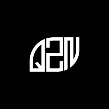 QZN harf logosu siyah arkaplan üzerine tasarlandı. QZN yaratıcı harflerin baş harfleri logo kavramı. QZN vektör harf tasarımı.