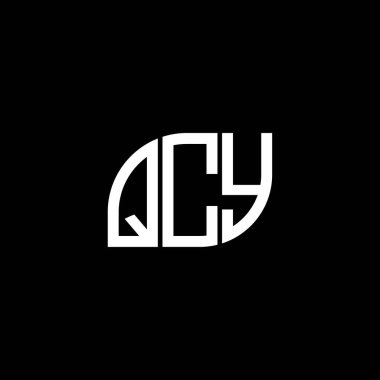 QCY harf logo tasarımı siyah arkaplan üzerine. QCY yaratıcı harflerin baş harfleri logo kavramı. QCY harf tasarımı.