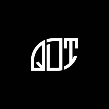 Siyah arkaplanda QDT harf logosu tasarımı. QDT yaratıcı harflerin baş harfleri logo kavramı. QDT harf tasarımı.