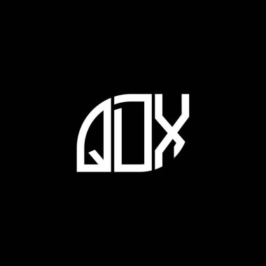 QDX harfi logo tasarımı siyah arkaplan üzerine. QDX yaratıcı harflerin baş harfleri logo kavramı. QDX harf tasarımı.