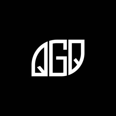 QGQ harfi logo tasarımı siyah arkaplan üzerine. QGQ yaratıcı harflerin baş harfleri logo kavramı. QGQ harf tasarımı.