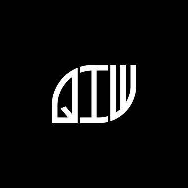 Siyah arka planda QIW harf logosu tasarımı. QIW yaratıcı harflerin baş harfleri logo kavramı. QIW harf tasarımı.