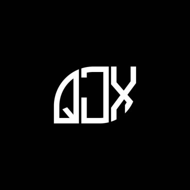 QJX harfi logo tasarımı siyah arkaplan üzerine. QJX yaratıcı harflerin baş harfleri logo kavramı. QJX harf tasarımı.