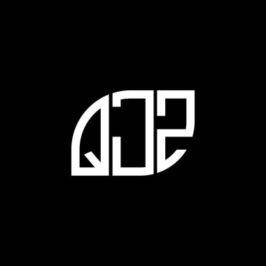 QJZ harfi logo tasarımı siyah arkaplan üzerine. QJZ yaratıcı harf logosu konsepti. QJZ harf tasarımı.