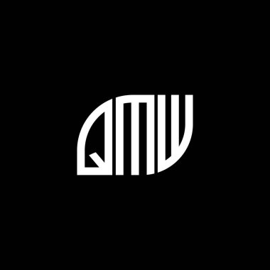 Siyah arkaplanda QMW harf logosu tasarımı. QMW yaratıcı harflerin baş harfleri logo kavramı. QMW harf tasarımı.