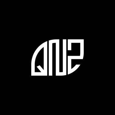 Siyah arkaplanda QNZ harf logosu tasarımı. QNZ yaratıcı harf logosu konsepti. QNZ harf tasarımı.