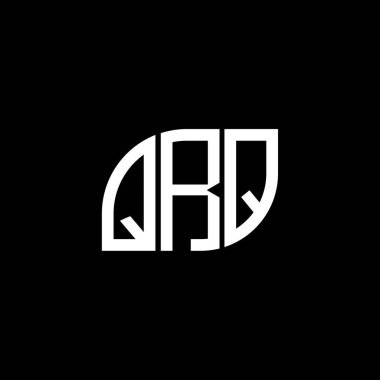 QRQ harfi logo tasarımı siyah arkaplan üzerine. QRQ yaratıcı harflerin baş harfleri logo kavramı. QRQ harf tasarımı.