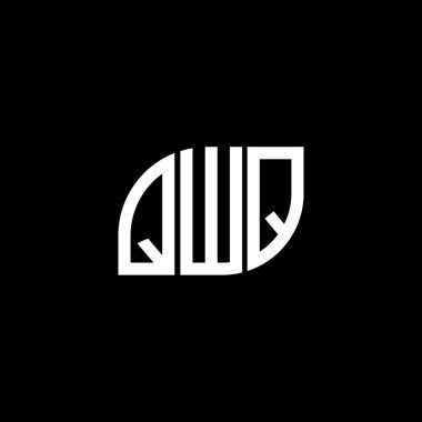 QWQ harfi logo tasarımı siyah arkaplan üzerine. QWQ yaratıcı harflerin baş harfleri logo kavramı. QWQ harf tasarımı.