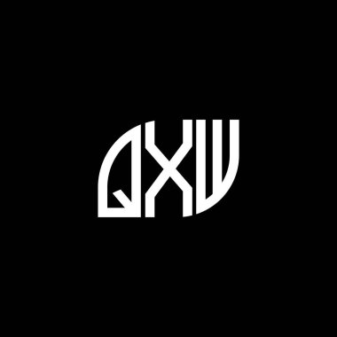 Siyah arkaplanda QXW harf logosu tasarımı. QXW yaratıcı harflerin baş harfleri logo kavramı. QXW harf tasarımı.