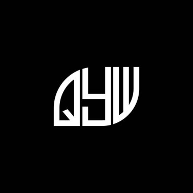 QYW harf logo tasarımı siyah arkaplan üzerine. QYW yaratıcı harflerin baş harfleri logo kavramı. QYW harf tasarımı.