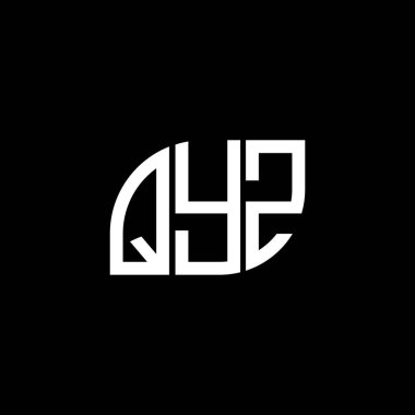 Siyah arkaplanda QYZ harf logosu tasarımı. QYZ yaratıcı harf logosu konsepti. QYZ harf tasarımı.