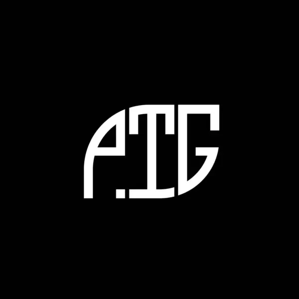 Projekt Logo Litery Ptg Czarnym Tle Ptg Twórcze Inicjały Litera — Wektor stockowy