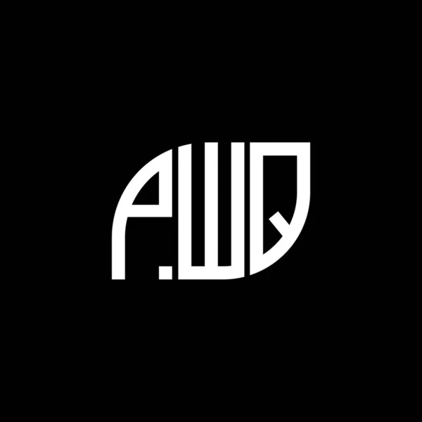 Pwq Lettera Logo Design Sfondo Nero Iniziali Creative Pwq Lettera — Vettoriale Stock