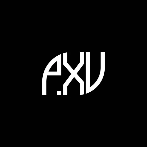 Pxv Lettre Logo Design Sur Fond Noir Pxv Initiales Créatives — Image vectorielle
