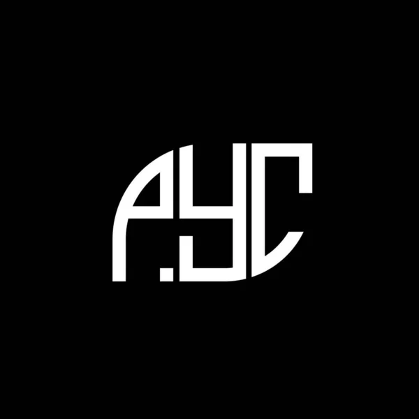 Pyc Letter Logo Design Black Background Pyc Creative Initials Letter — Stock Vector