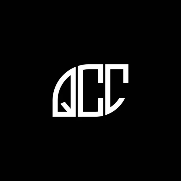 Qcc Letter Logo Design Black Background Qcc Creative Initials Letter — Stock Vector