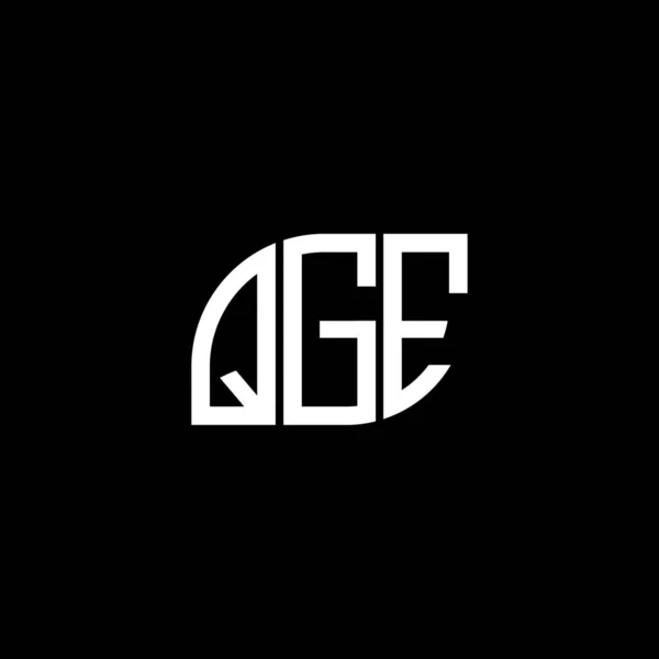 Diseño Del Logotipo Letra Qge Sobre Fondo Negro Qge Iniciales — Vector de stock