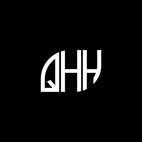 Qhh Lettera Logo Design Sfondo Nero Iniziali Creative Qhh Lettera — Vettoriale Stock