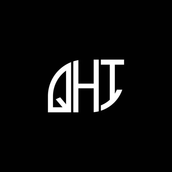 Σχεδιασμός Λογότυπου Γραμμάτων Qhi Μαύρο Φόντο Qhi Δημιουργικά Αρχικά Γράμμα — Διανυσματικό Αρχείο