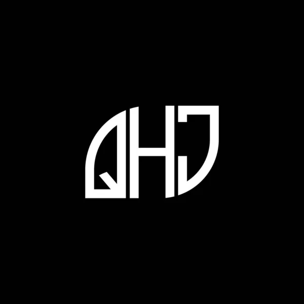 Diseño Del Logotipo Letra Qhj Sobre Fondo Negro Qhj Iniciales — Vector de stock