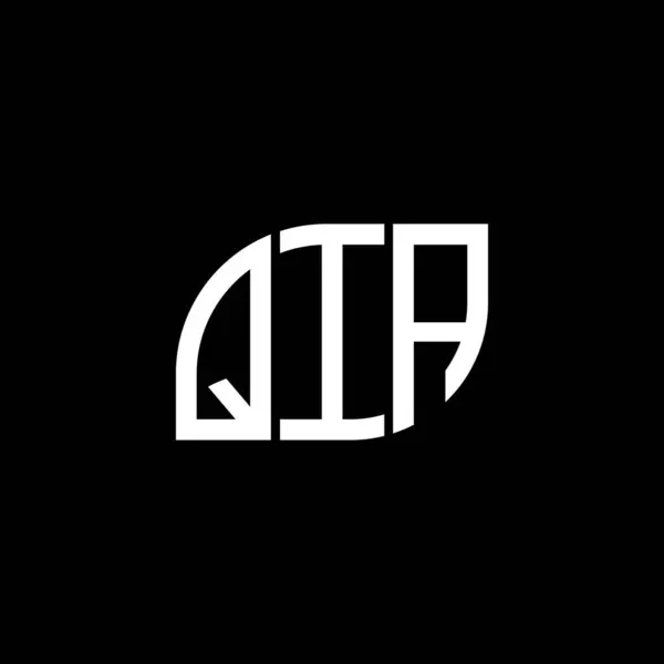 Diseño Del Logotipo Letra Qia Sobre Fondo Negro Qia Iniciales — Vector de stock
