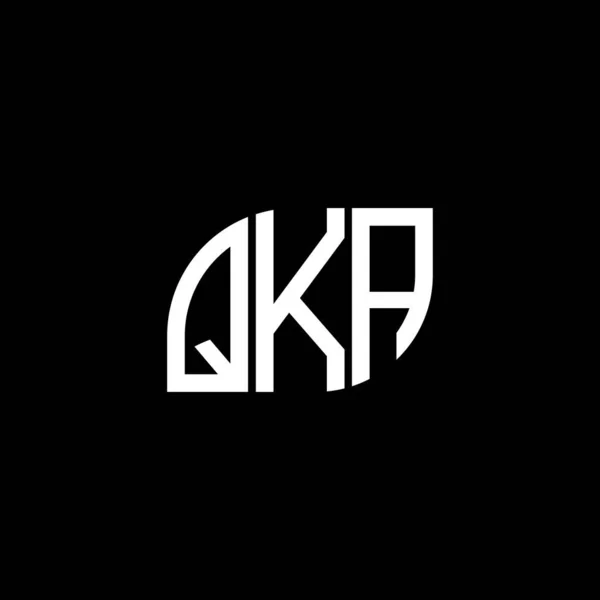 Qka Brev Logotyp Design Svart Bakgrundqka Kreativa Initialer Brev Logotyp — Stock vektor