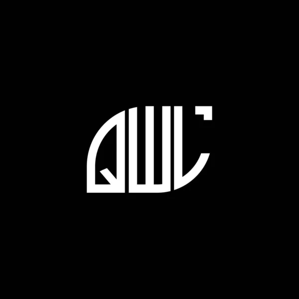 Diseño Del Logotipo Letra Qwl Sobre Fondo Negro Qwl Iniciales — Vector de stock