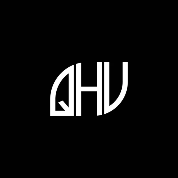 Σχεδιασμός Λογότυπου Γράμματα Qhv Μαύρο Φόντο Qhv Δημιουργικό Πρωτότυπο Γράμμα — Διανυσματικό Αρχείο
