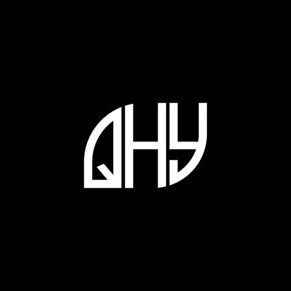 Qhy 디자인검은 배경에 Qhy 크리에이티브 이니셜 Qhy 디자인 — 스톡 벡터