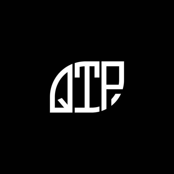 Design Logotipo Carta Qtp Fundo Preto Qtp Iniciais Criativas Conceito — Vetor de Stock