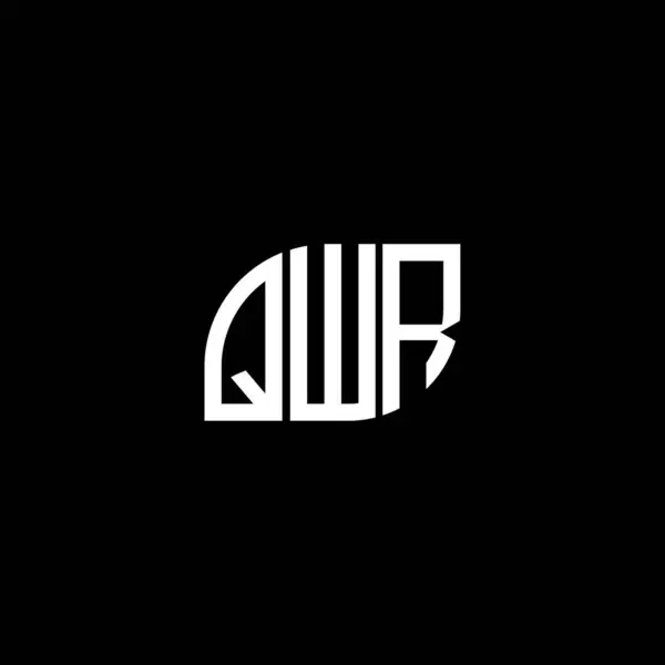 Σχεδιασμός Λογότυπου Γράμματος Qwr Μαύρο Φόντο Qwr Δημιουργικά Αρχικά Γράμμα — Διανυσματικό Αρχείο