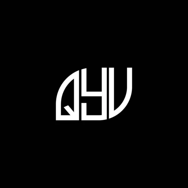 Σχεδιασμός Λογότυπου Γράμματα Qyv Μαύρο Φόντο Δημιουργικά Αρχικά Qyv Έννοια — Διανυσματικό Αρχείο