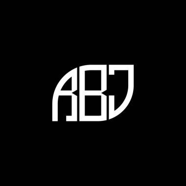 Siyah arka planda RBJ harf logosu tasarımı. RBJ yaratıcı harflerin baş harfleri logo kavramı. RBJ harf tasarımı.