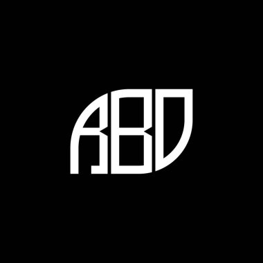 Siyah arka planda RBO harf logosu tasarımı. RBO yaratıcı harflerin baş harfleri logo kavramı. RBO harf tasarımı.